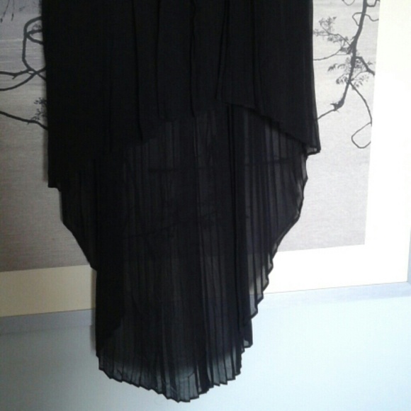 BCBG Black High-low Pleated Halter Dress - Picture 3 of 3